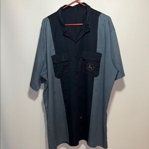 Dickies Men's Casual Button Down Shirt - Black and Gray blue